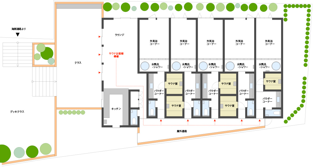 ゆうみ Sauna Cafe 施設概要図